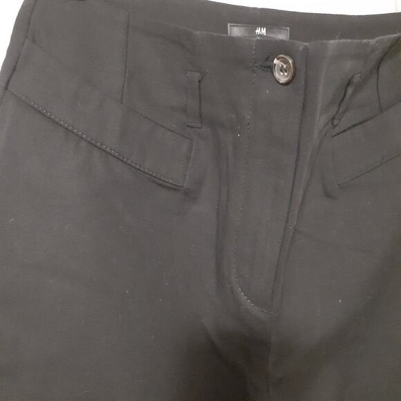 H&M Women's Black Wide Leg Pants Size 6 Cotton Blend Stretch - Picture 2 of 7